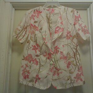 COQUETTE PRETTY GIRL Semi Sheer Florals Windowpane Blouse X L